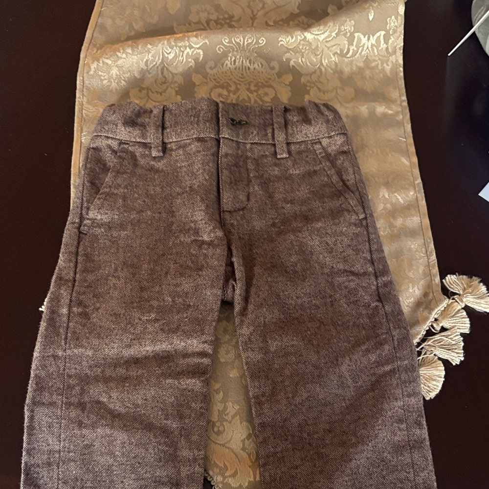 Janie and Jack Brown Formal Kids Trousers